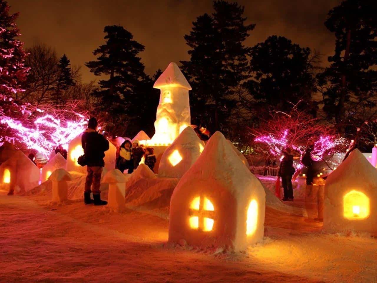 Festival Lentera Salju Kastil Hirosaki – Aomori