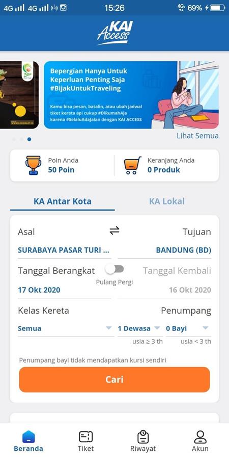 Pilih Stasiun Keberangkatan dan Tujuan