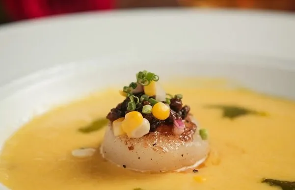 Grilled Scallop and Corn Velouté